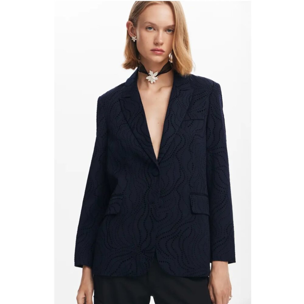 Desigual's flocked dotted Hamburgo blazer